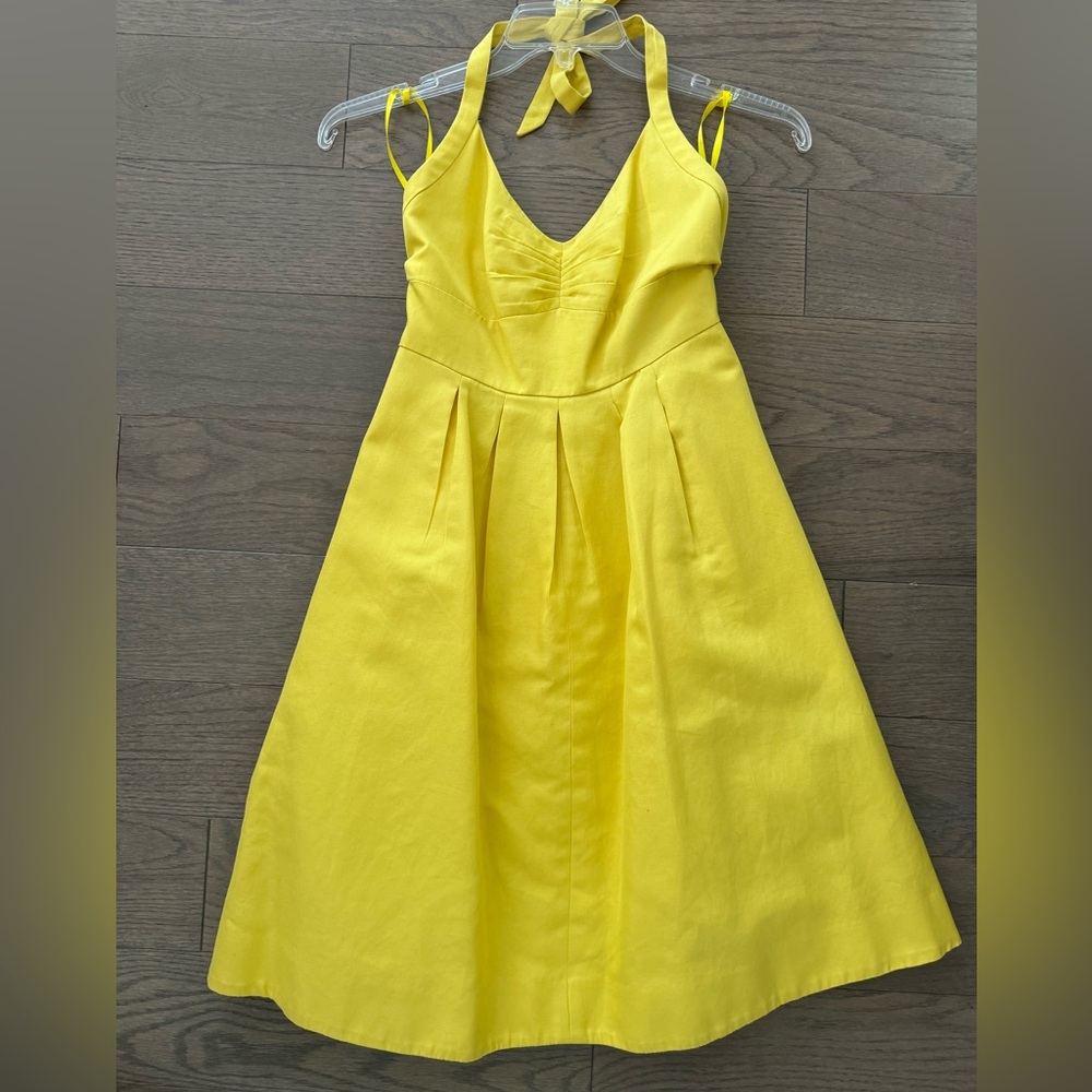 J.Crew bright yellow halter dress - Size 0